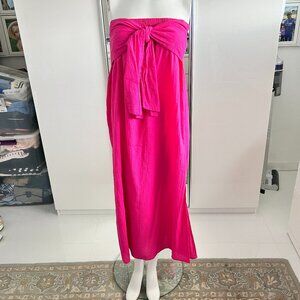 J. Crew Pink Fuschia Strapless Cotton Gauze Dress/Coverup SZ M